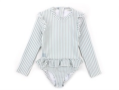Liewood swimsuit Sille seersucker UPF 50+ sea blue/white stripe